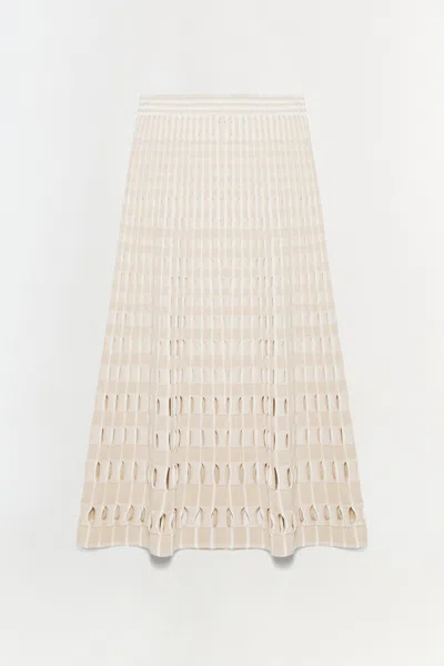 Simkhai Women's Larken Knit Midi Skirt In Sand/multi