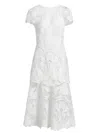 Simkhai Women's Laura Cap-sleeve Lace Midi-dress In White