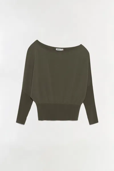 Simkhai Women's Lavina Off Shoulder Knit Sweater In Sea Turtle In Green