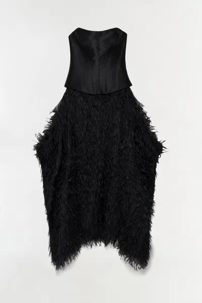 Simkhai Women's Leanna Featherlike Organza Gown In Black