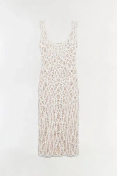 Simkhai Women's Leonora Macrame Midi Dress In White