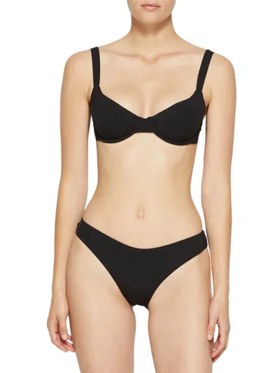 Simkhai Women's Lia Bustier Bikini Top In Black