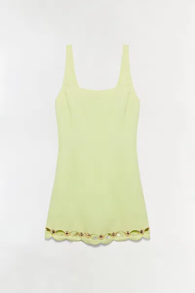 Simkhai Women's Lindley Studded Linen Midi Dress In Celadon In Green