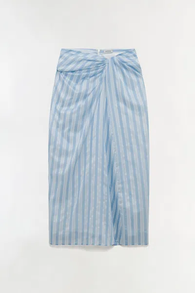 Simkhai Liorra Yarn-dye Draped Skirt In Blue