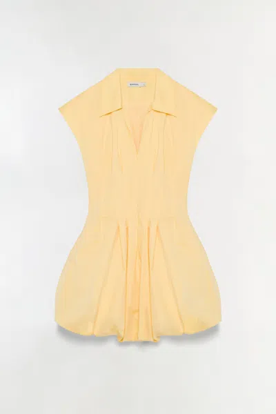SIMKHAI WOMEN'S LIRINNE COTTON BUBBLE MINI DRESS IN GOLDEN HAZE