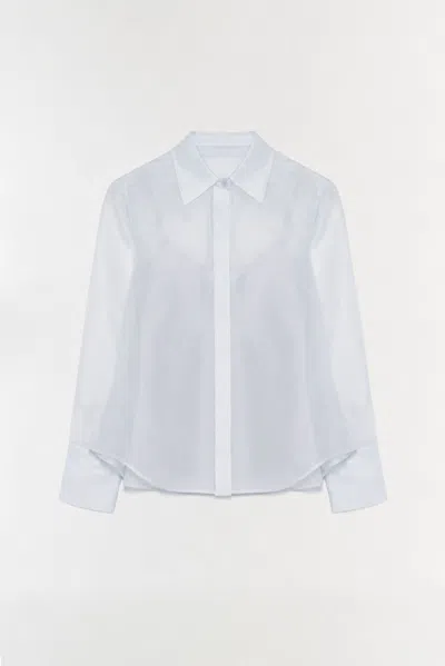 Simkhai Women's Loen Organza Shirt In Periwinkle Sky In White