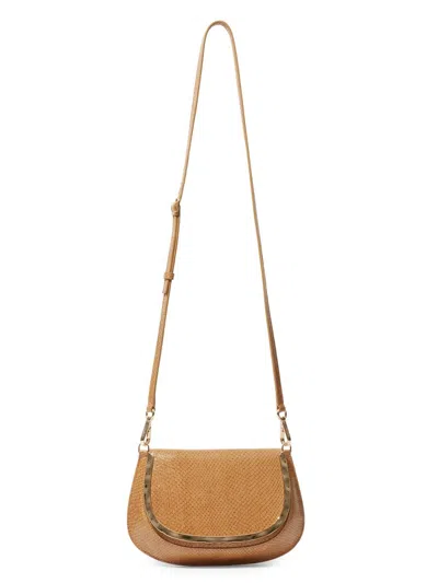 Simkhai Women's Logan Debossed Leather Crossbody Bag In Brown