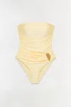 Simkhai Lorena Shell Strapless One Piece In Yellow