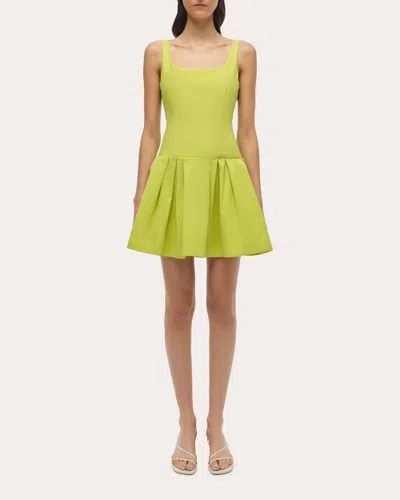 SIMKHAI WOMEN'S LUCY FAILLE SLEEVELESS DROP-WAIST MINI DRESS