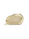 Simkhai Women's Luna Metal & Raffia Oval Clutch In Gold