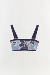 Simkhai Luthea Tube Top With Removable Straps Blue Hydrangea Floral