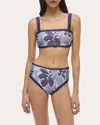 Simkhai Luthea Tube Top With Removable Straps Blue Hydrangea Floral In Blue