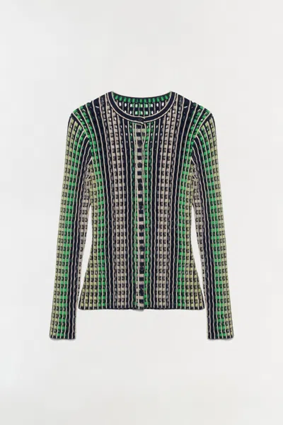 Simkhai Mabel Textured Cut-out Knit Top In Blue