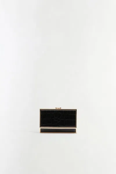 Simkhai Women's Maddox Croc-embossed Leather Clutch In Black