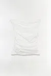 Simkhai Maisel Draped Cotton Top In White In Multi
