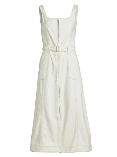 Simkhai Women's Manson Sleeveless Belted Midi Dress In White