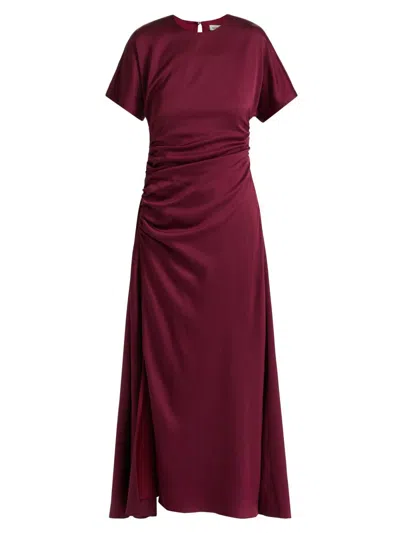 Simkhai Women's Marabella Ruched Maxi Dress In Burgundy