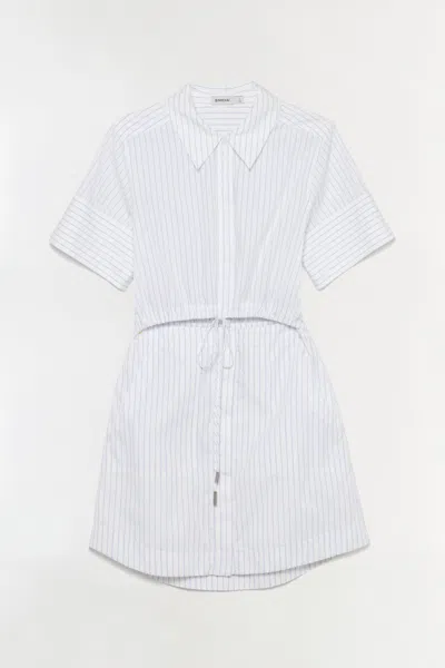 Simkhai Women's Marcy Cotton Mini Shirt Dress In White Stripe