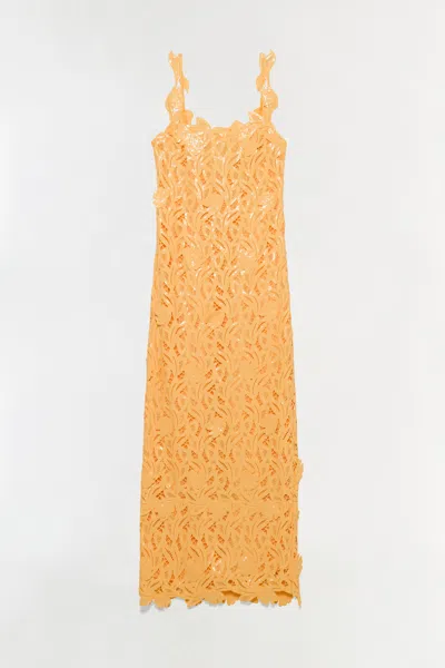 Simkhai Women's Marenna Embroidered Sequin Gown In Mango In Orange