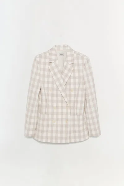 Simkhai Women's Margaux Double Breasted Blazer In Sand Gingham In Multi