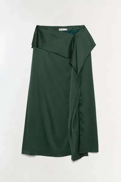 Simkhai Women's Maria Satin Midi Skirt In Cypress In Green