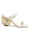 Simkhai Women's Marion Leather Shell Heel In Alabaster Gold In White