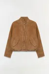 Simkhai Women's Marley Suede Jacket In Camel In Brown