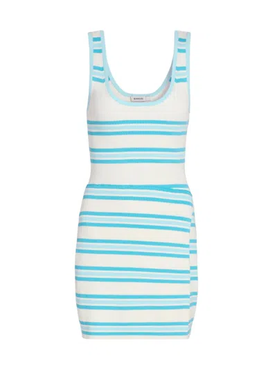 Simkhai Women's Marston Striped Cotton-blend Minidress In Blue