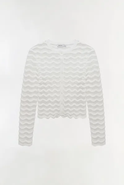 Simkhai Women's Maxime Wavy Knit Cardigan In Ivory In White