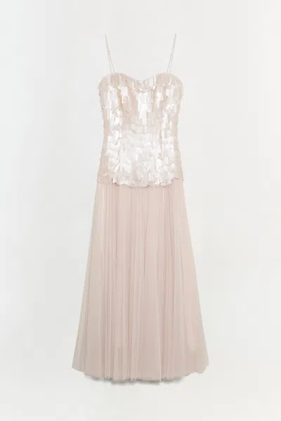 Simkhai Women's Maxine Sequin Midi Dress In Sand