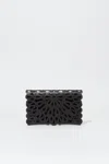 Simkhai Women's Mccall Laser Cut Leather Clutch In Black In Black