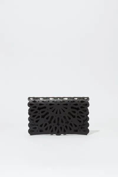 Simkhai Women's Mccall Laser Cut Leather Clutch In Black