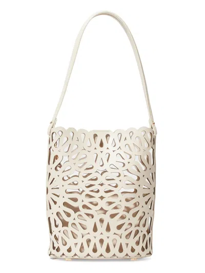 Simkhai Mccall Laser Cut Nappa Leather Tote In White