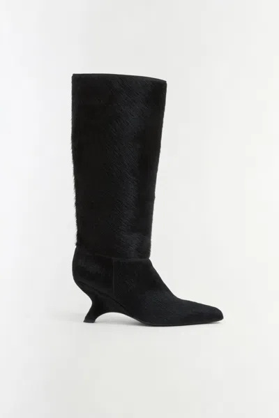 Simkhai Women's Mel Calf Hair Knee High Boot In Black