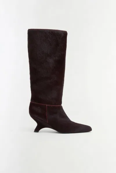 Simkhai Women's Mel Calf Hair Knee High Boot In Fig