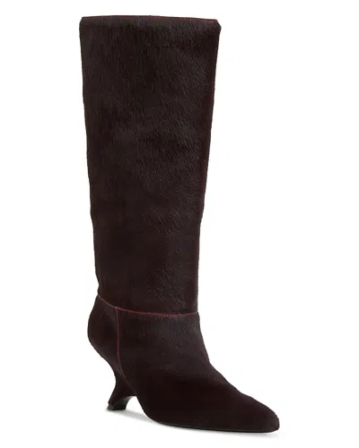 Simkhai Women's Mel Knee High Calf Hair Boots In Brown