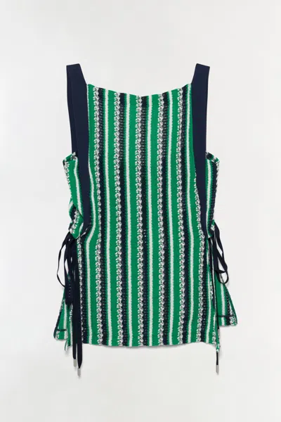 Simkhai Melville Knit Top In Kelly Green Stripe In Multi