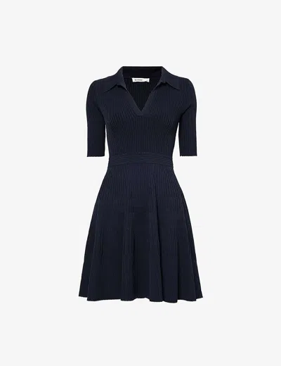 SIMKHAI WOMENS SIMKHAI PATRICIA SLIM-FIT STRETCH-WOVEN BLEND MIDI DRESS
