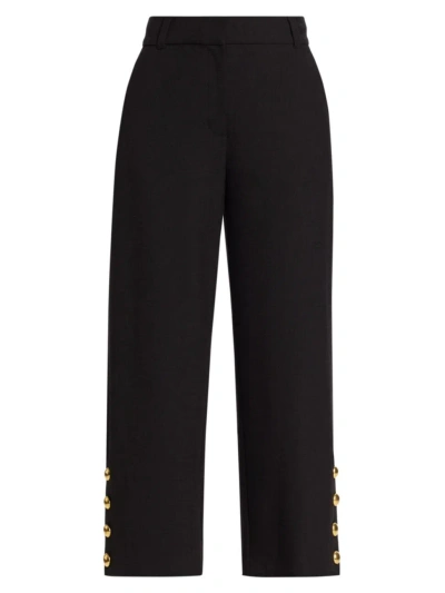 Simkhai Women's Miki Button-hem Crop Pant In Black