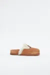 Simkhai Women's Mila Suede Shearling Slide In Chestnut In Brown