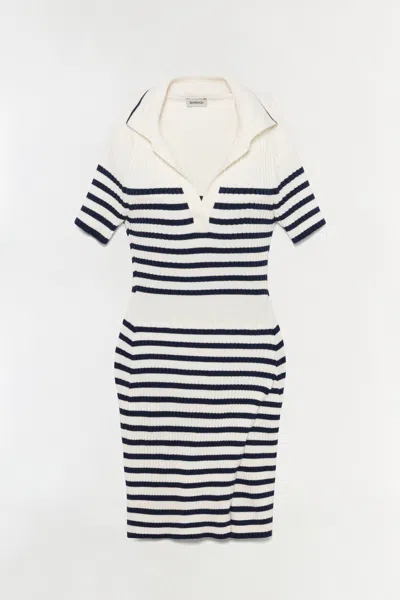 Simkhai Women's Miranda Knit Mini Dress In Midnight Stripe In White