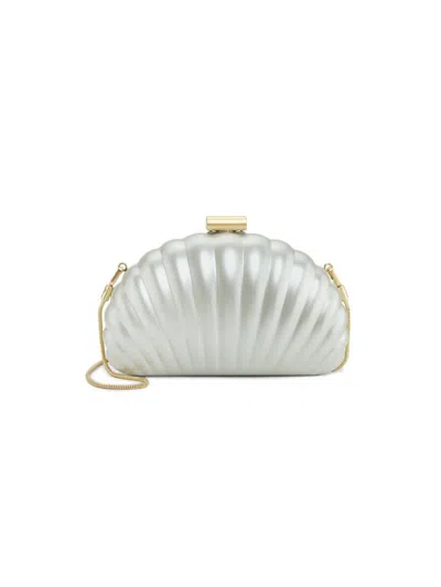 Simkhai Women's Monet Metallic Shell Clutch In Silver