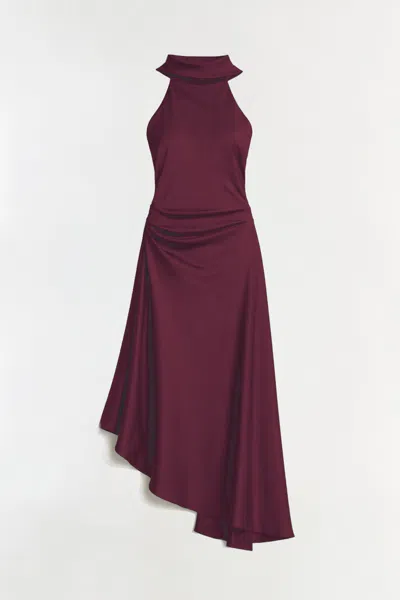 Simkhai Women's Monica Satin Dress In Fig In Purple