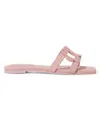Simkhai Monogram Suede Flat Slide In Pink