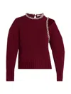 Simkhai Monroe Wool-blend Round Neck Pullover Sweater In Pink