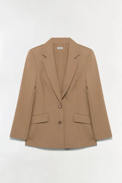 Simkhai Moren Pleated Back Blazer In Brown