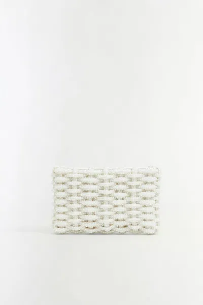 Simkhai Morgan Embellished Woven Clutch In Red