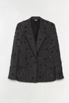Simkhai Women's Murphy Embellished Blazer In Charcoal Stripe In Black
