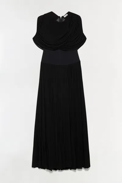 Simkhai Women's Nancie Draped Jersey Cape Midi Maxi Dress In Black