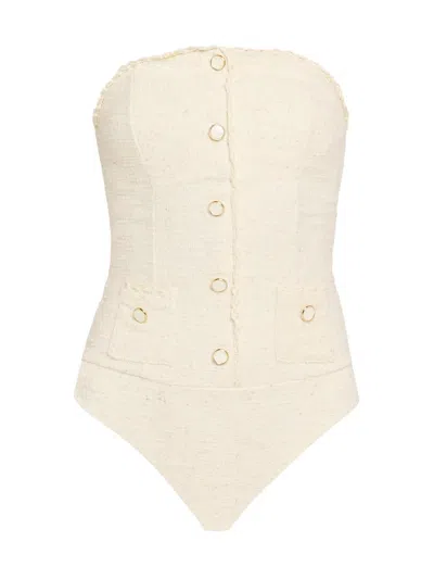 Simkhai Women's Natalie Strapless One-piece Swimsuit In White